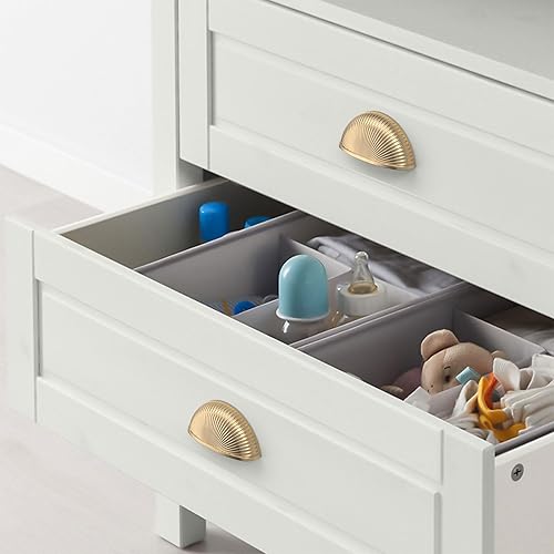 Miniatura 4 de Asidrama Paquete de 10 manijas de gabinete de cocina de latón cepillado de 3 pulgadas (2.992 in), tiradores de gabinete de cocina dorados para