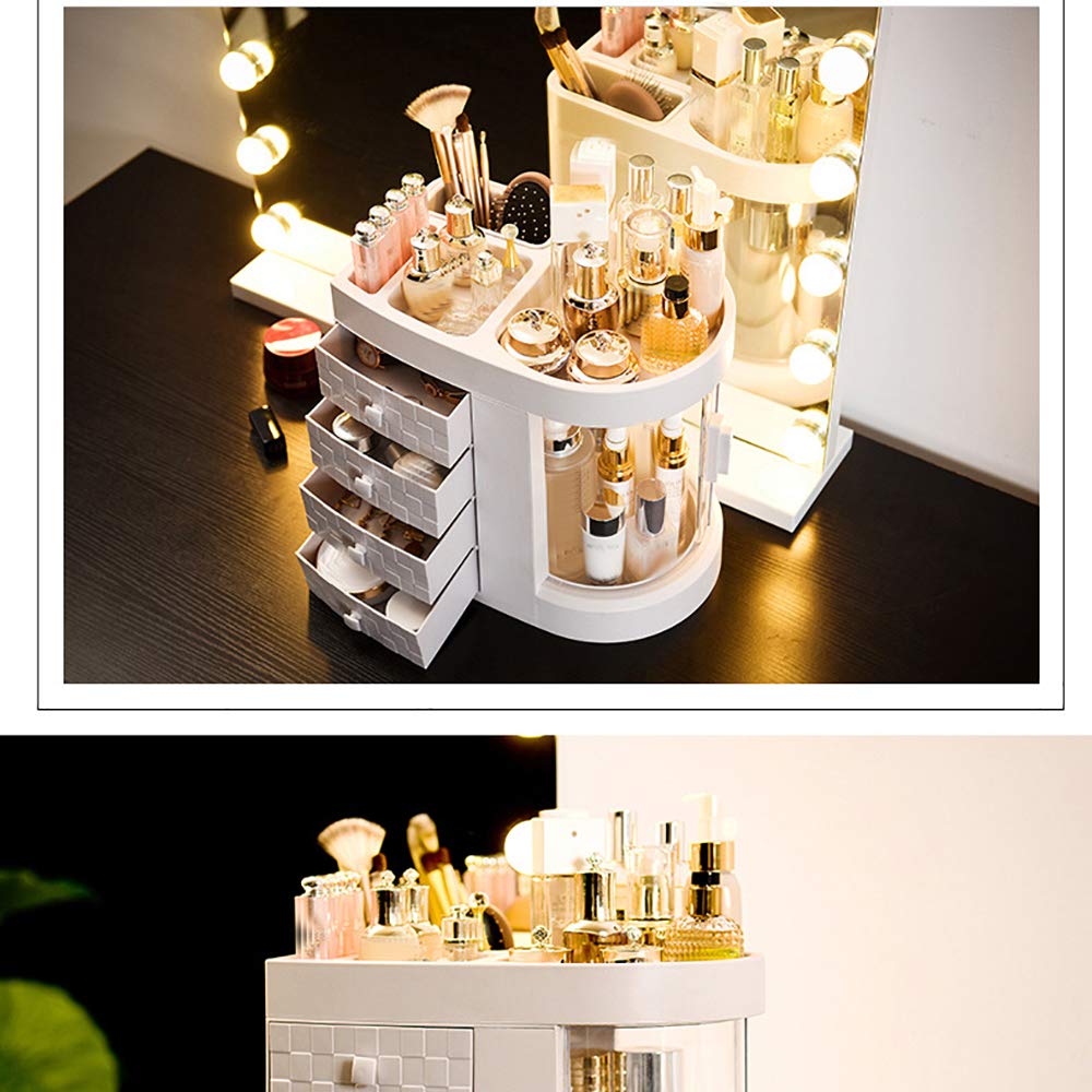 4 livelli di rotazione multifunzionale trucco organizzatore cosmetici stoccaggio scaffali strati