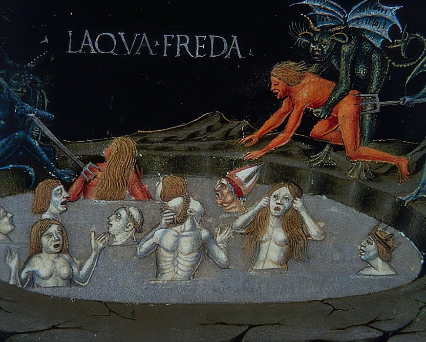 Tableau vintage Höllenstrafen de Cristoforo De Predis décoration couloir 60x90