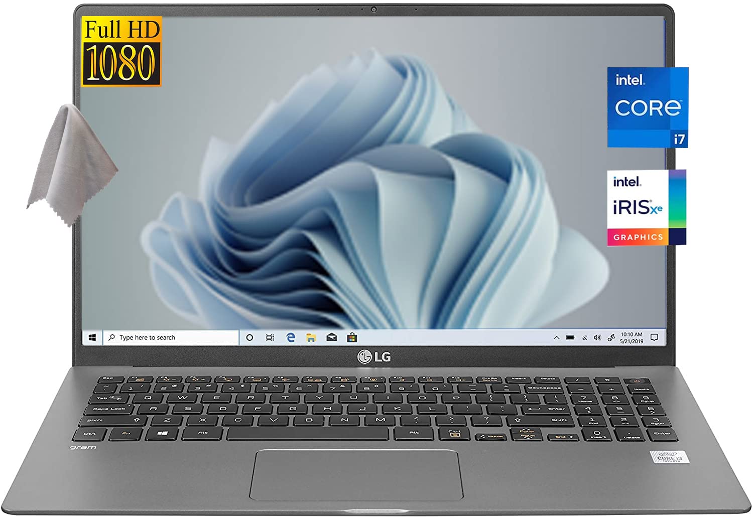 LG Gram Laptop, 15.6" FHD Touchscreen, Lightweight 2.5 lbs, Intel Core i7 1065G7, 8GB DDR4 RAM, 256G