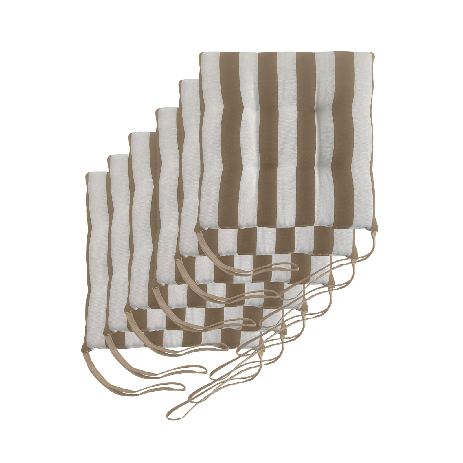 Il Tuo Artigiano Design Set mit 6 Kissen für Gartenstühle, hergestellt in Italien, Küchenstuhlkissen, 40 x 40 cm, Füllung aus Schaumstoff und weichem Acryl (weiß und beige)