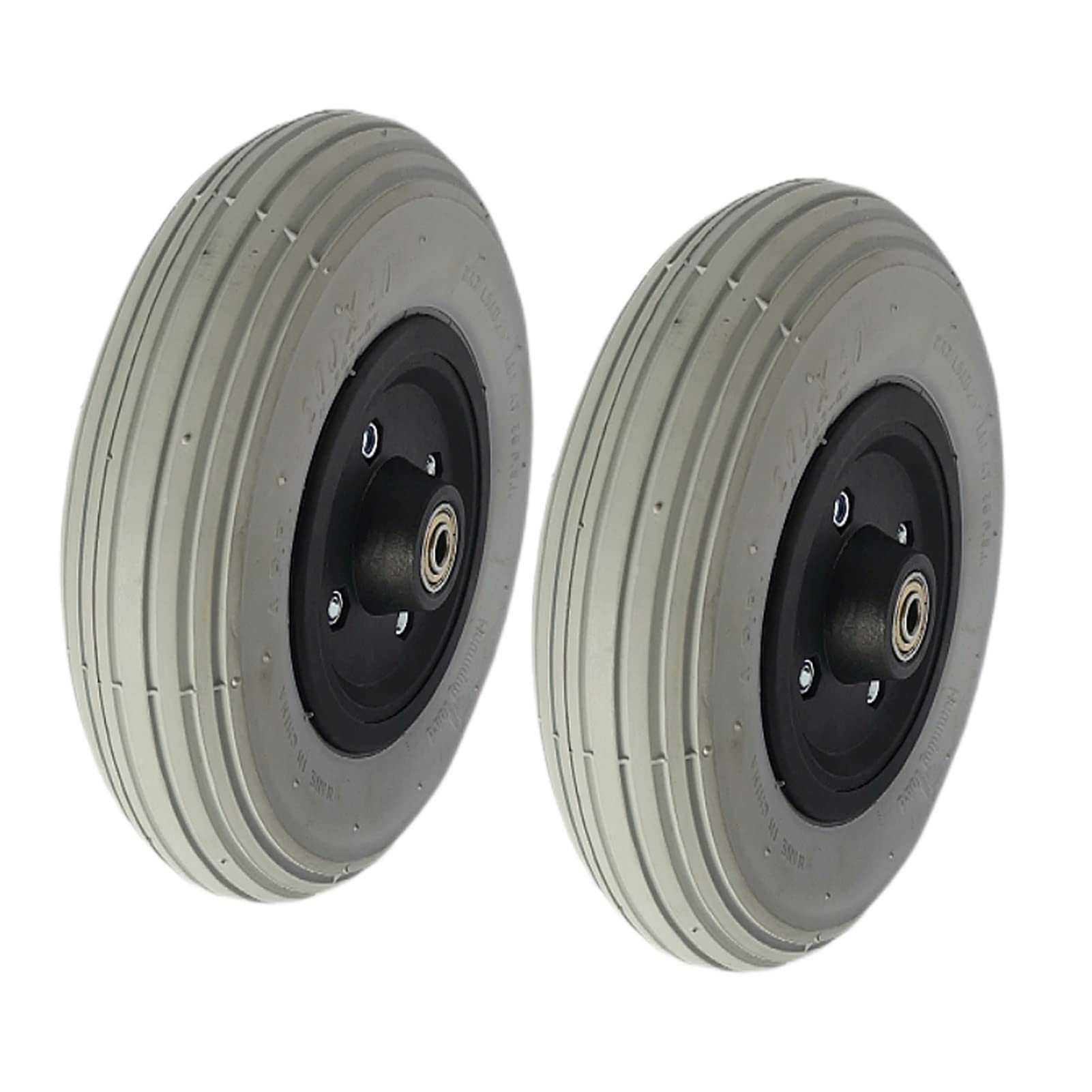 Ansnow Gray 8 Inch Wheelchair Fronters, Electric Wheelchair Replacement Wheel, Rubber Pneumatic Tires, 200X50, (1 Pair)