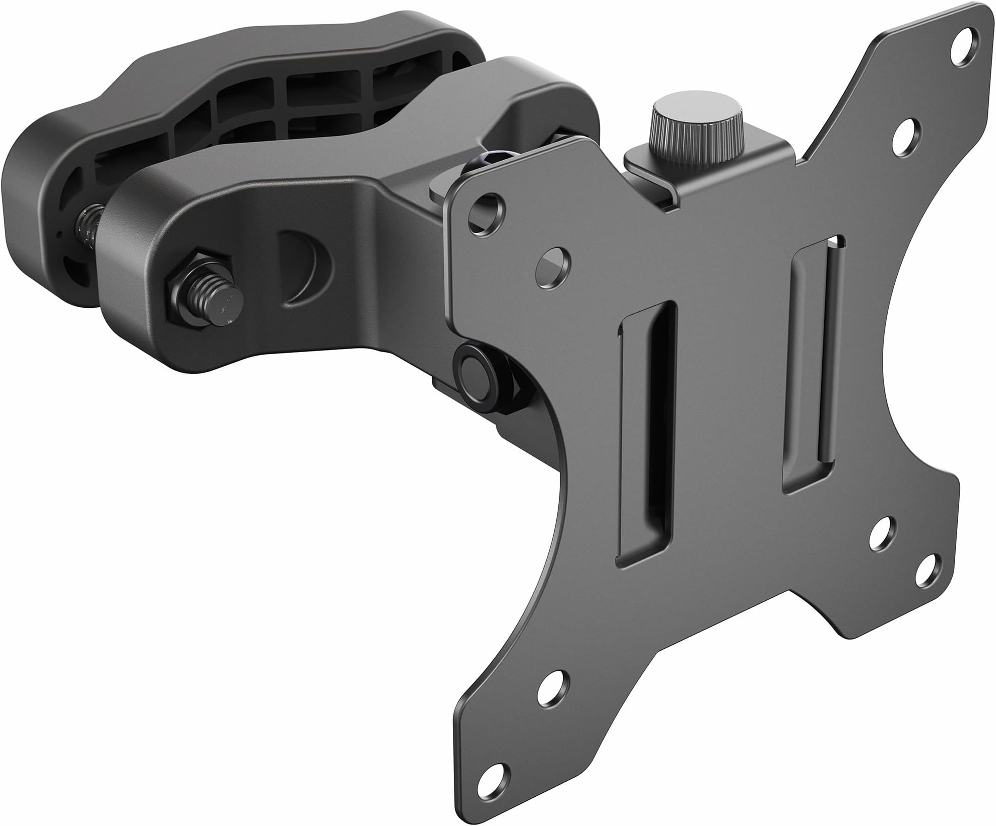 Steel Universal Bracket Pole Mount with Removable 75mm and 100mm VESA Plate, Fits up to 30 inch Screens, Black, MOUNT-POLE01