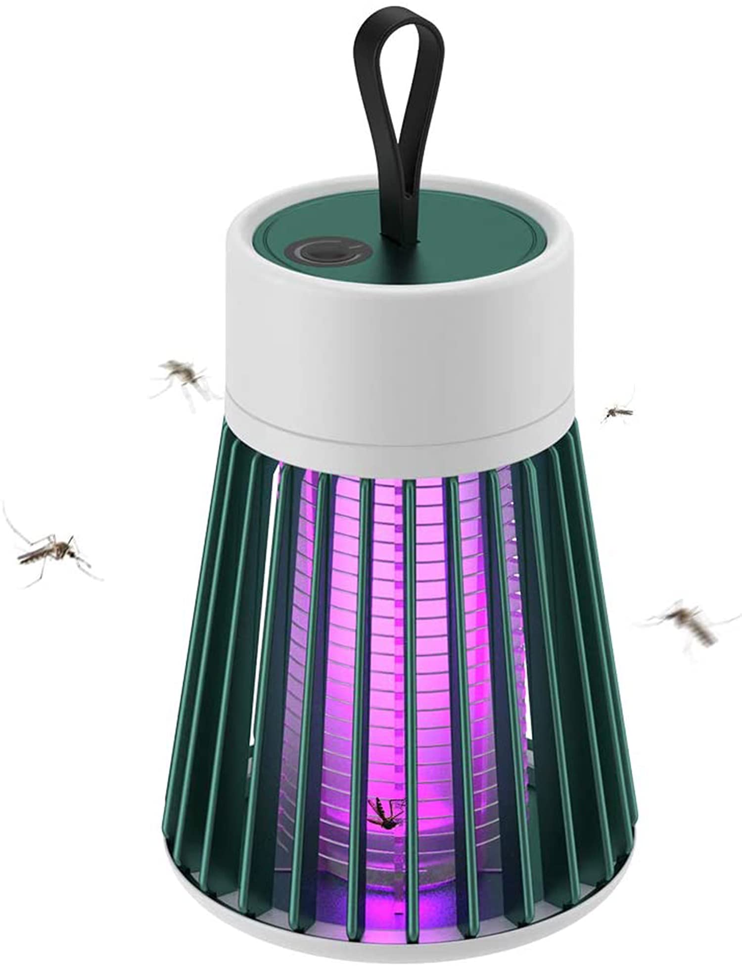 DELFINO Bug Zapper, Mosquito Killer, Electric Mosquito Killing Lamp Portable USB LED Light Mosquito Trap for Home Bedroom Outdoor Camping Mosquito Killer Lamp, Mosquito Trap, USB Powered (Green)