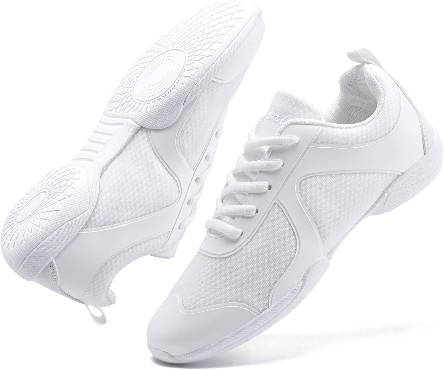 White Cheer Shoes for Girls Womens Cheer Shoes Youth Girls Cheerleading Shoes Competition Gear Dance Tennis Sports Training Athletic Comfortable Flats Breathable Soft Kids Cheer Sneakers - Image 5