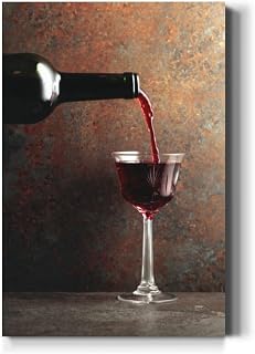 Large Wall Art Decor Port wine fortified red wine is poured from a bottle into a glass a Vertical Pictures Framed Canvas Wall Art for Living Room Bedroom Bathroom Artwork Paintings Kitchen 36x24