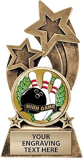 Bowling Trophy, 5.75" Glory Resin Bowling High Game Trophies with Free Custom Engraving Prime