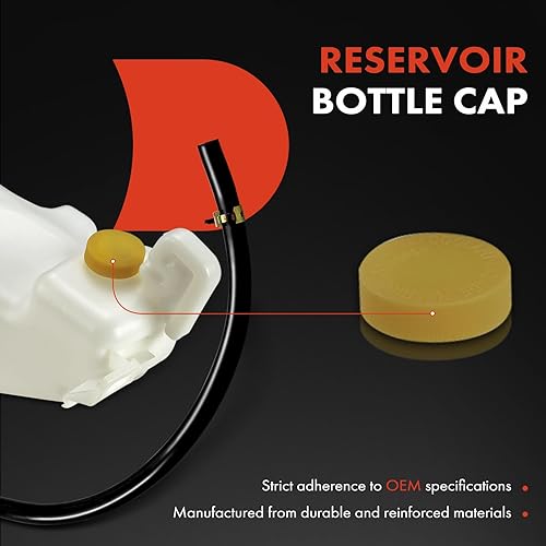 Miniatura 4 de A-Premium Tanque de depósito de recuperación de desbordamiento de refrigerante del motor [con tapa y tubería] Compatible con Nissan Sentra 2007-2012