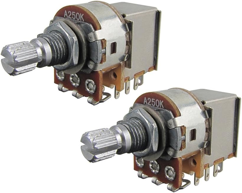 FLEOR 2pcs Push Pull Guitar Pots Short 15mm Split Shaft