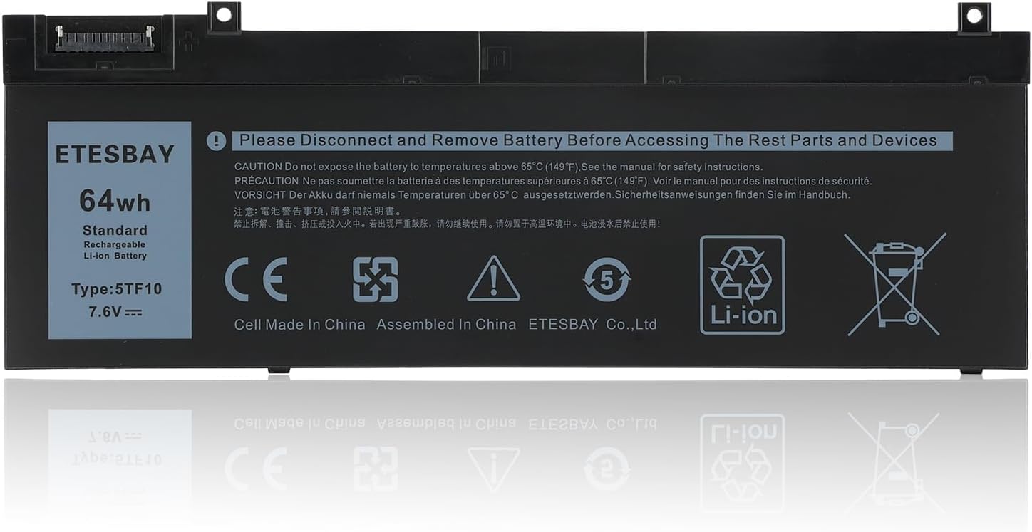 69KF2 Laptop Battery Replacement for Dell XPS 15 9500 Precision 5550 Alienware M15 R3 R4 M17 Series Notebook 70N2F 070N2F 8FCTC 08FCTC 11.4V 86Wh