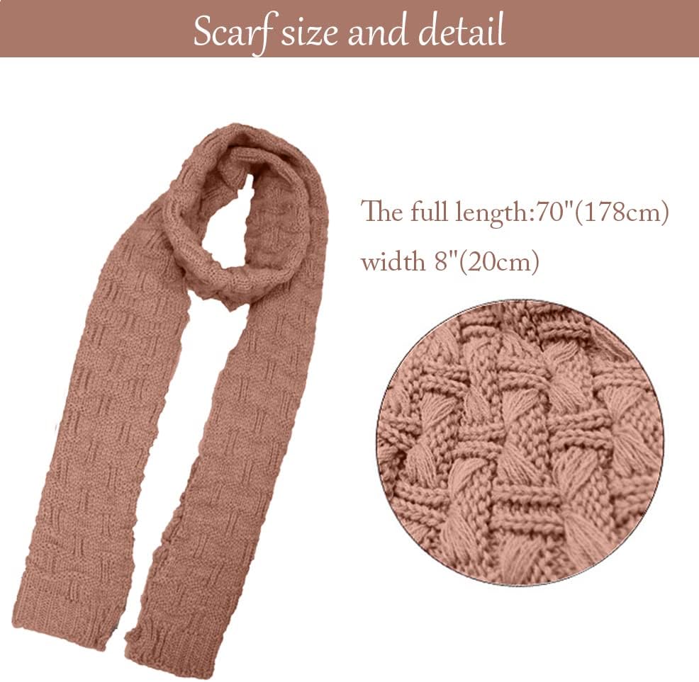 HANERDUN Women Girls Fashion Winter Warm Knitted Hat Beanie Hat Scarf Set - Image 5