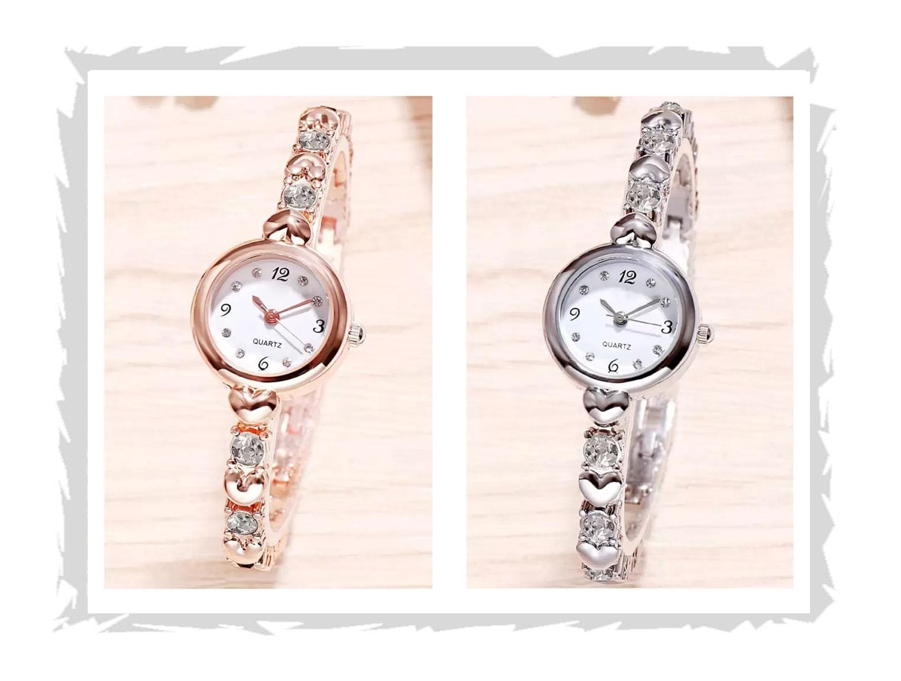 acnos Premium Brand Analogue White Dial Rosegold Silver Bengle Watch Gift for Girls Women Watch for Girl Women Combo of 2-picture-54