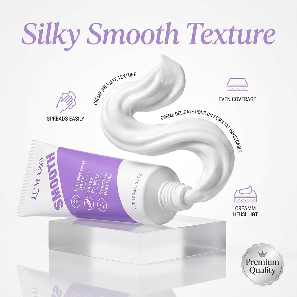 Hair Removal Cream for Men and Women, Sensitive Skin Formula with Aloe Vera and Hyaluronic Acid, Gentle Body Hair Remover (2pcs, NET: 3.53oz)