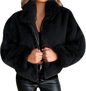 Cappotto Donna Maniche Lunghe Larghe Capispalla Tasca Cerniera Giacca Invernale Moda Cappotto Corto Morbido Confortevole Giacca in Pile di Giacca Calda Giacca Sportiva Trekking Freddo