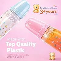 Vista 6 de Biberones mágicos, 2 botellas: 1 de leche y otra de jugo, tamaño grande especialmente para niños pequeños