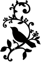 ديكور حائط معدني بتصميم طيور على فرع شجرة من كرييت كابين، لافتات جدارية معدنية معلقة لتزيين الشرفة والحديقة والمنزل وغرفة المعيشة، هدايا داخلية وخارجية، اسود، 30 سم × 20 سم