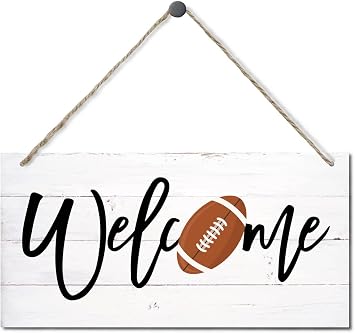 Welcome Sign, Fall Decoration, Hanging Wood Sign Home Decorative, Football Welcome Wooden Signs, Fall Decor, Autumn Home Decor, Decorative Wooden Wall Signs, Rustic Farmhouse Decoration