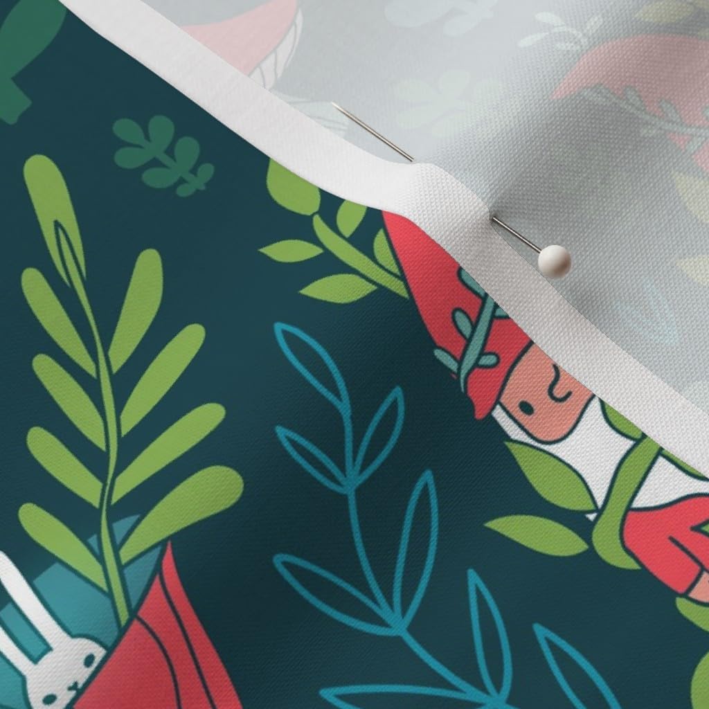 Spoonflower Fabric - Garden Out Funny Gnomes Cats Mushrooms Gardening Plants Gnome Printed on Petal Signature Cotton Fabric by The Yard - Sewing Quilting Apparel Crafts Decor