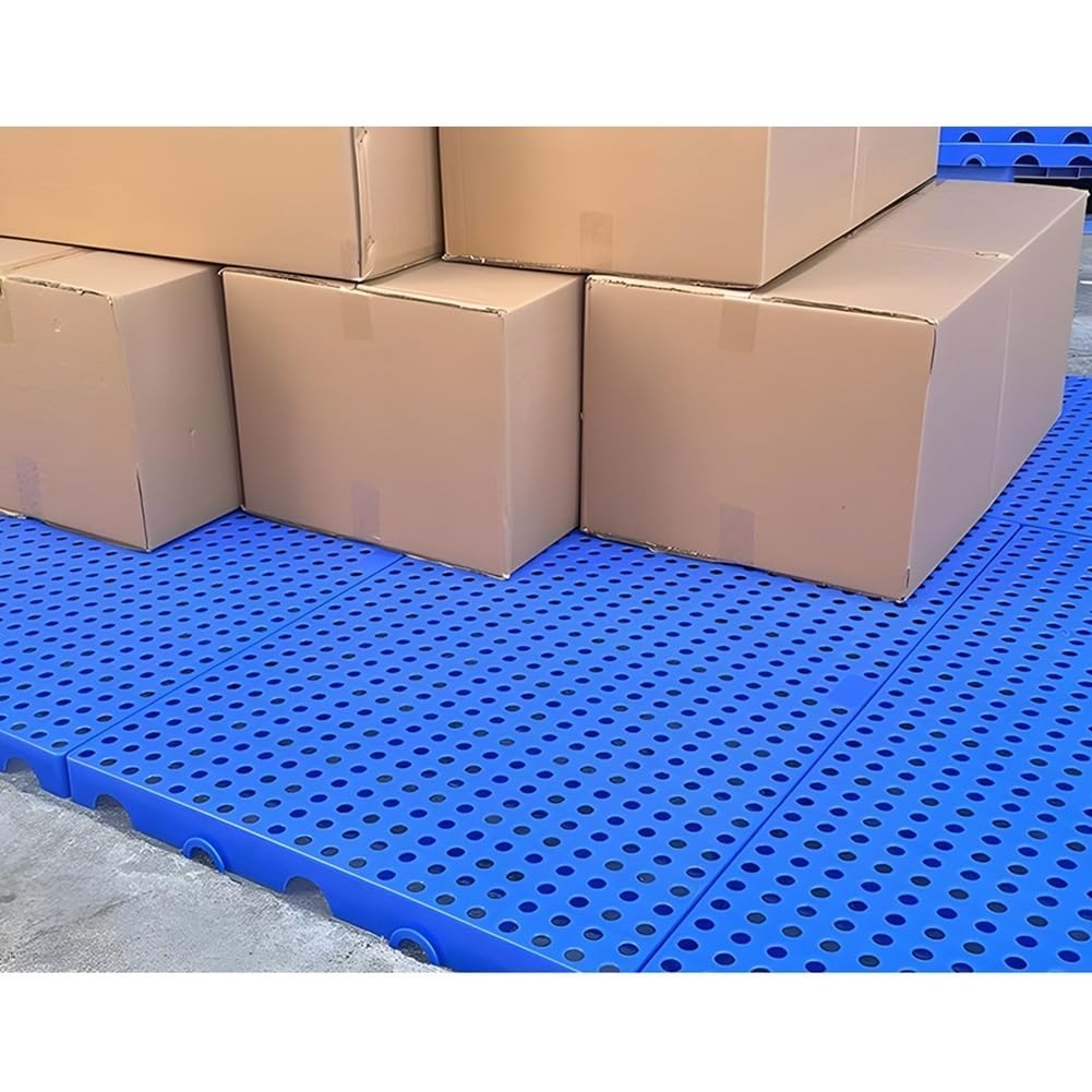 Plastic Pallet for Basement Storage, Breathable Grid Ventilation Polyethylene Pallet, Lightweight Floor Storage Pad, Nestable Grids Article Racks, for Supermarket Warehouse Garage(50x50x5 cm)