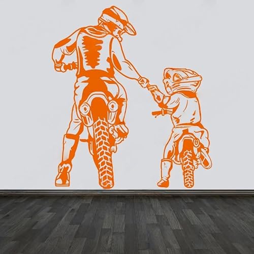 Miniatura 5 de RTYUIHN Pegatina de pared para motocicleta, familia, padre, hijo, montaña, buggy, pista, niño, decoración de la habitación, pegatina de vinilo