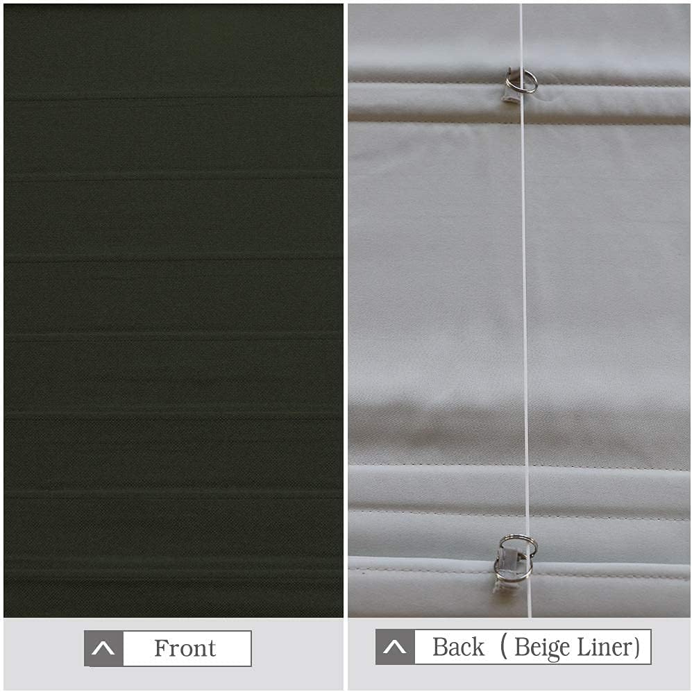 Artdix Roman Shades Blinds Window Shades - Green 44.5 W x 36 H Inches (1 Piece) Blackout Solid Thermal Fabric Custom Made Roman Shades for Windows, Doors, Home, Kitchen, Living Room: Home & Kitchen