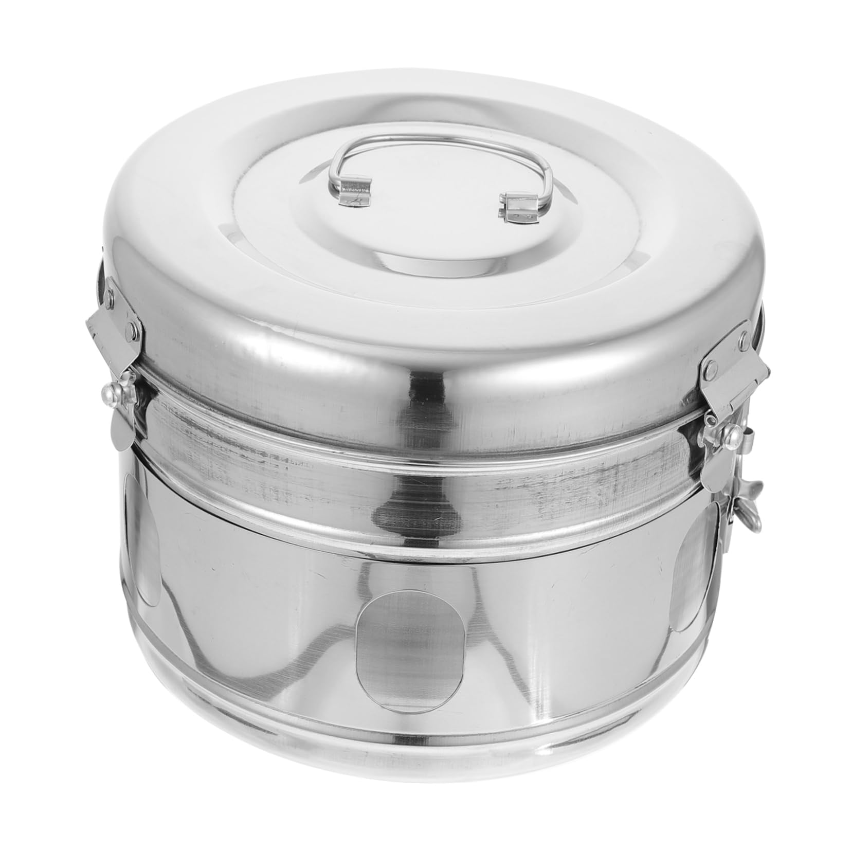 Tarro de Aderezo de Acero Inoxidable 304 para Clínicas y Salones | 1 Recipiente Multiusos, Plata, Buen Sellado, para Vendajes y Bolas de Algodón