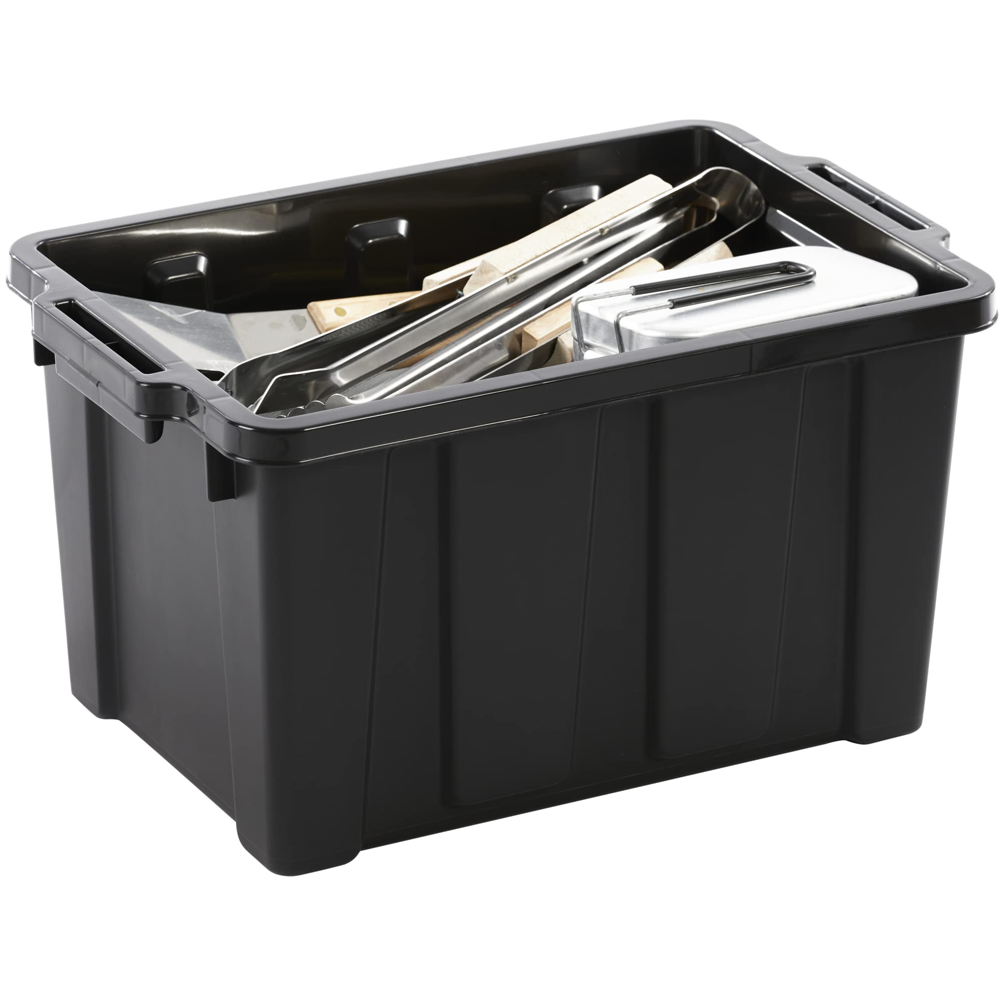Iris Ohyama 4 Cajas de Organización de Alta Resistencia, 21L, Rojo, Compacto, Duradero, Apilable, para Garaje, Estantes, Mudanza, Plástico, Utilidad, Herramientas, DDSKT-210