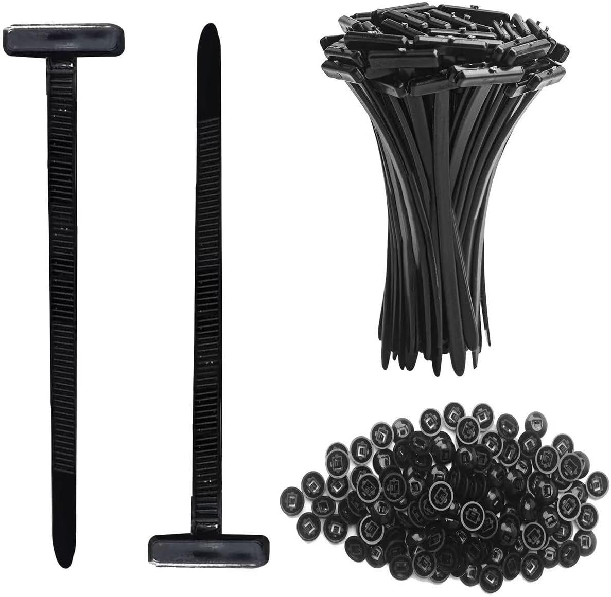 200 Pcs Nylon Universal Cable Tie Buckle Nylon Zip Ties With Pin & Button Heavy Duty Self Lock Car Zipper Clip Plastic Cable Ties Tool Fasteners