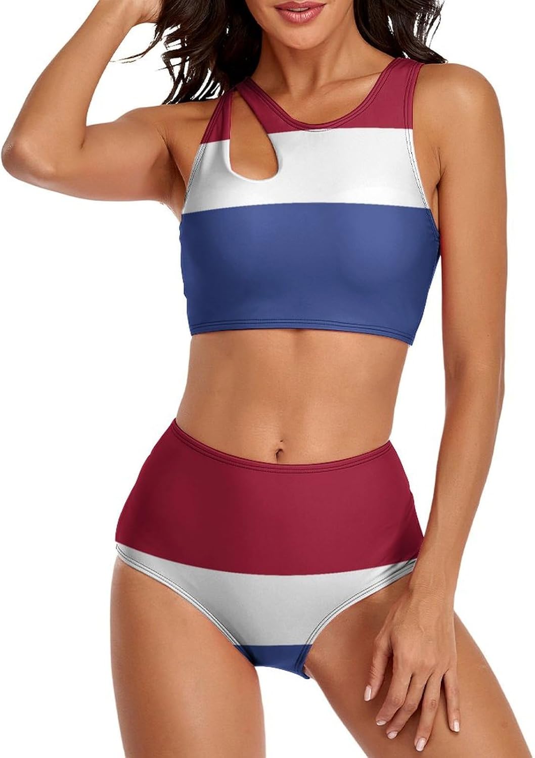 Womens 2 Piece Bikini Swimsuits Portugal Flag Retro Low Back Bathing Suits Bikini Two-Piece Swimsuits for Womens