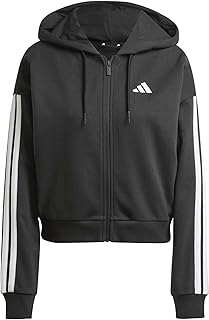Adidas Women's Essentials 3-Stripes French Terry Full Zip Hoodie L Black / White