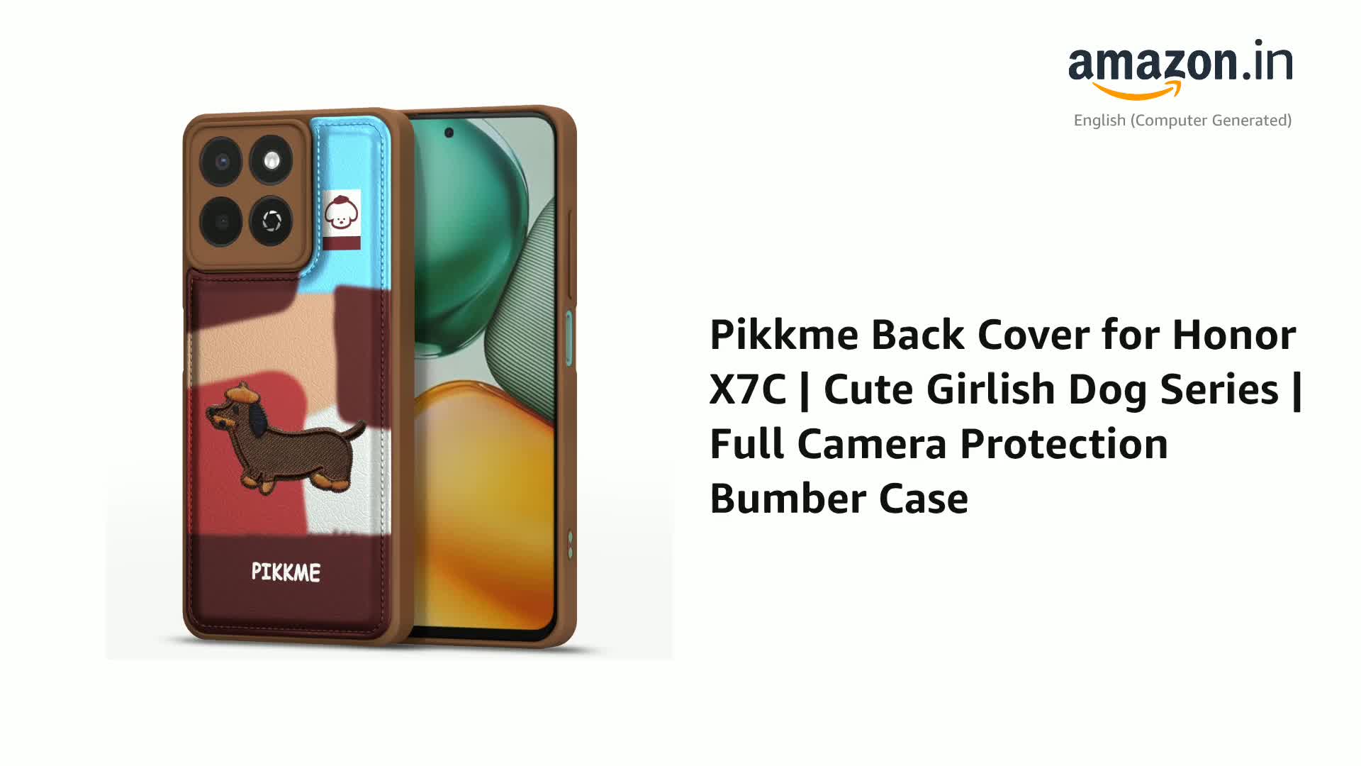 Pikkme Back Cover for Honor X7C | Cute Girlish Dog Series | Full