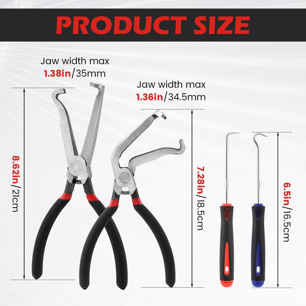 Velarionna Electrical Disconnect Pliers, Electrical Connector Pliers for Cars, Fuel Line Petrol Clip Pipe Plier, Automotive Hose Disconnect Tools for Push Tab Style Plugs