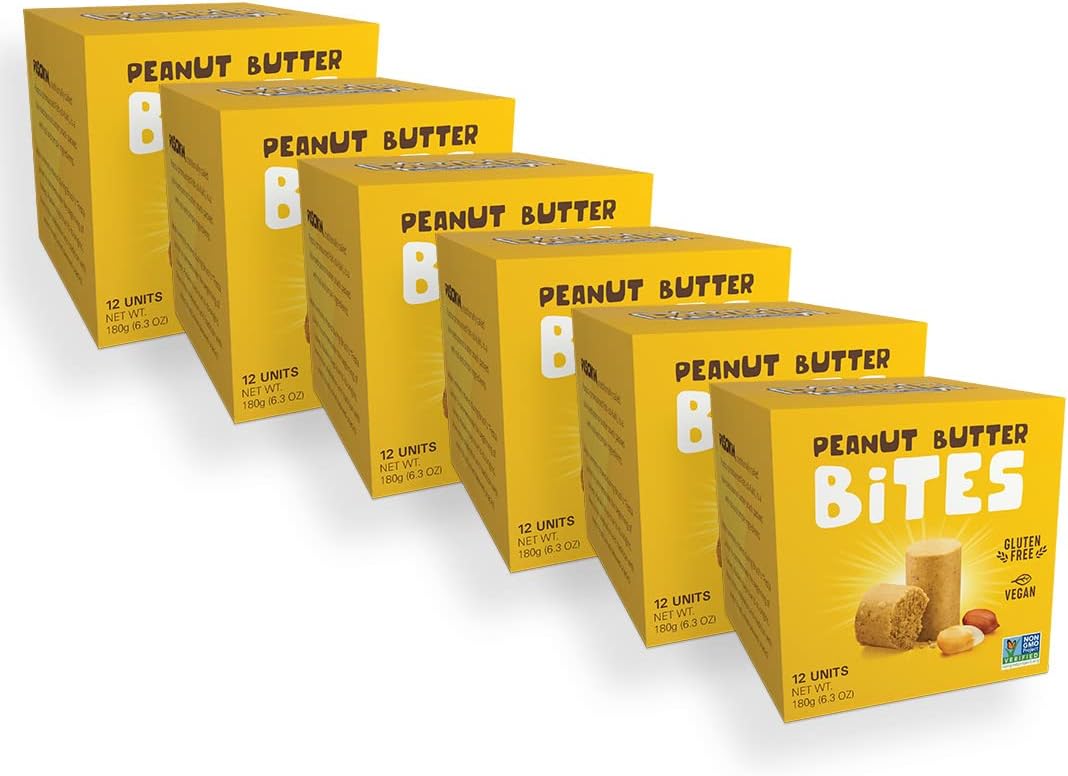 PASOKIN | Natural Peanut Butter Snack | Creamy PB Bites | Gourmet Mazapan, Kosher, Gluten Free, Vegan Protein | Pacoca Made in USA, 6 Boxes with 12 Units (72 pack)