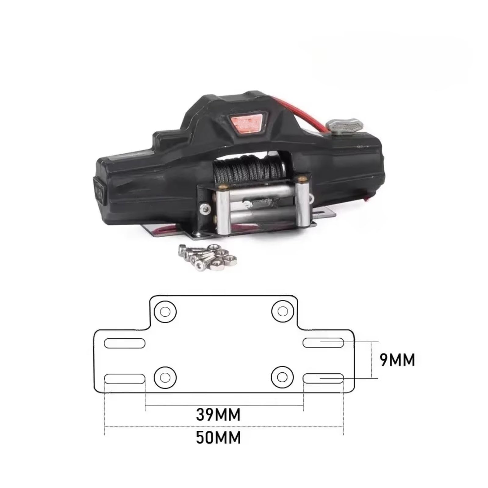 Gancho Remolque Cabrestante Doble Motor Material Especial para MK07 TK300 1/10 Piezas Modificación Actualizaciones Coche Control Remoto QT22150 Piezas para RC