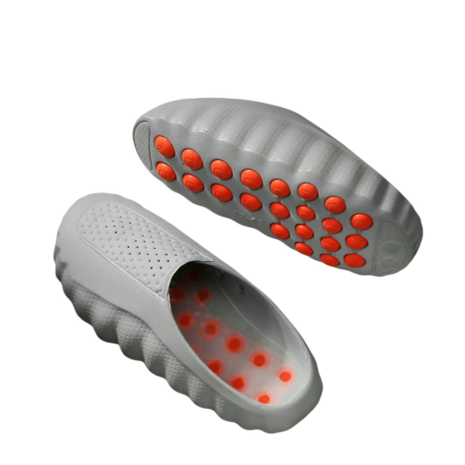 WANGSHUO Ciabatte Estive Diapositive Eva di Massaggio Unisex, Sandali Anti-Scivolo della Sola Spessa Ondulata Perforata per La Doccia Sportiva Spiaggia Coppia-red-38-39