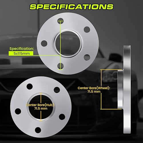 Miniatura 2 de Espaciadores de rueda centrados de 0.47 pulgadas de 5 x 115 pulgadas, compatibles con Dodge Charger 2006-2022, Challenger 2008-2022, Magnum