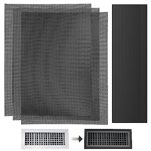 Image of 3Pack 400x300mm DIY Floor Vent Covers, PVC Magnetic Vent Covers Air Vent Screen Mesh AC Vent Mesh Cover Register Screen Cover for Floor Wall Ceiling Catch Debris Hair Insect