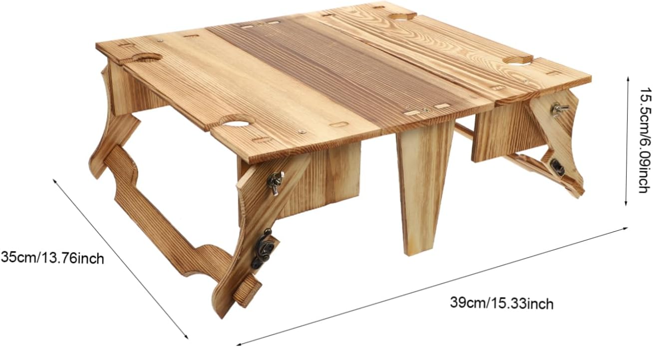 Folding Picnic Basket Table Wooden Outdoor Camping Desk Portable Storage Basket for Picnics Wine Festivals Family Gatherings Lightweight Versatile for Use