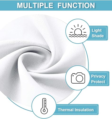 Miniatura 6 de RYB HOME Cortina para puerta francesa, sin herramientas, autoadhesiva, Tricia, con aislamiento térmico, persianas de privacidad para cortinas de luz