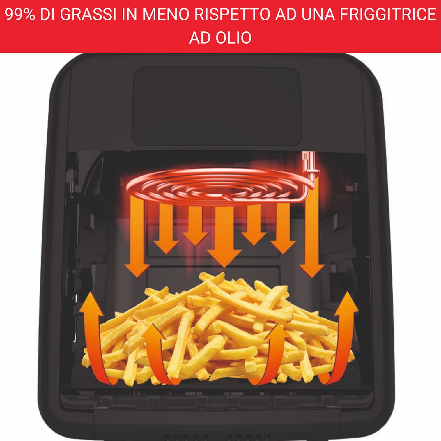 Moulinex Friggitrice ad Aria Calda, Fornetto Elettrico, 11 Litri, Easy Fry Oven & Grill,2000W, Friggitrice Senza Olio, 9 Funzioni, 8 Programmi Automatici,Capacità 6 Persone, 7 Accessori Inclusi AL5018