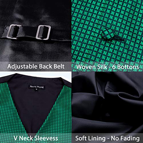 Image of Barry.Wang Men's Suit Vest Formal /Leisure Paisley Jacquard Silk Tie Pocket Square Waistcoat Set Wedding 5PCS