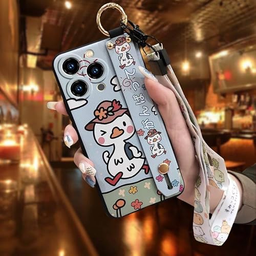 Phone Case Compatible with Oukitel C3 2025, Protective Soft case Wristband Ring Dirt-resistant Kickstand Waterproof Cartoon Sili