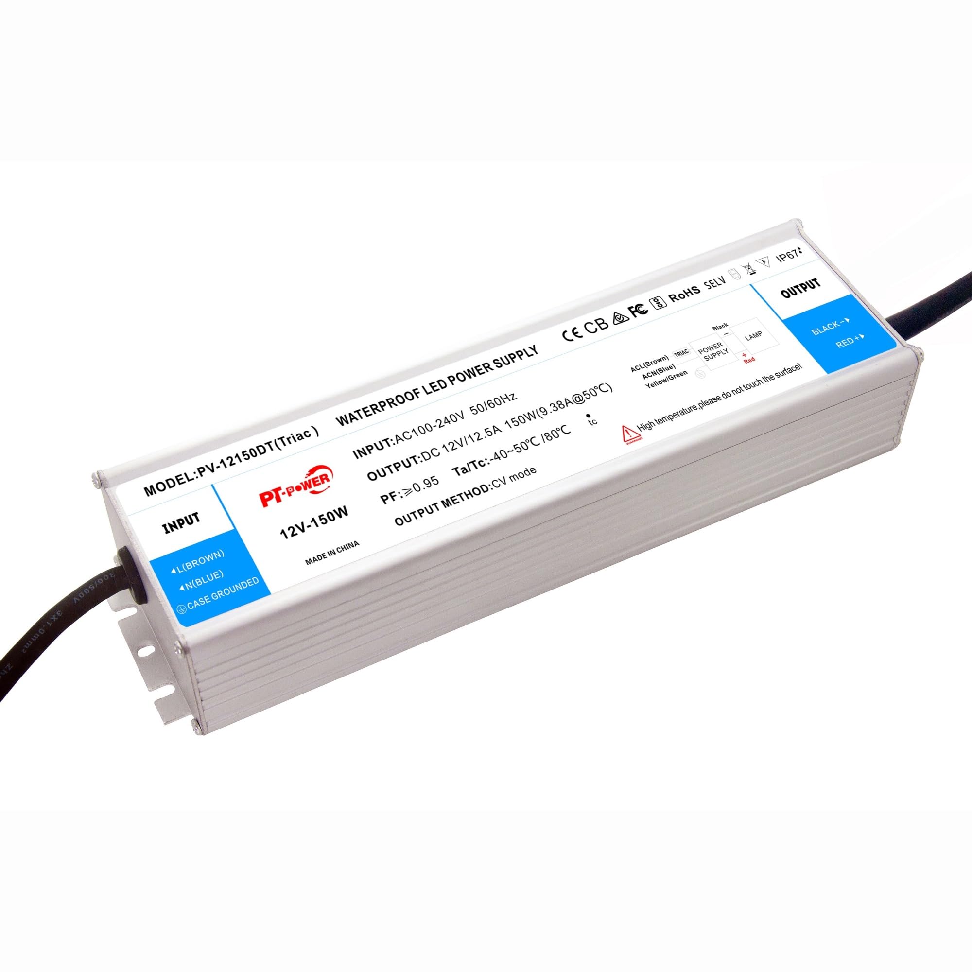 24V Triac ściemniany sterownik LED 150 W zasilacz do skrzynki oświetleniowej