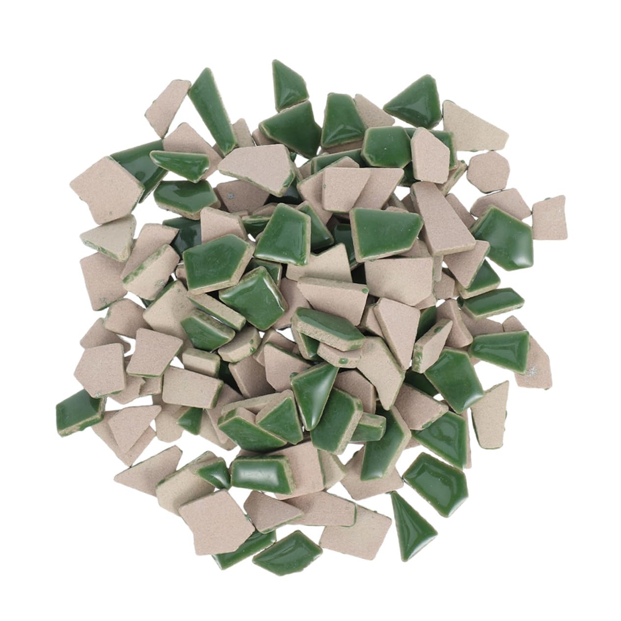 Piastrelle di Mosaico in Ceramica Irregolari Verdi 400g, 1 Confezione