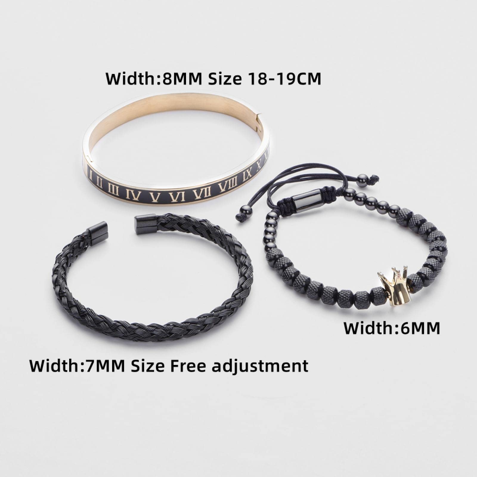 Pulsera Hombre Brazalete Mujer Pulseras Regalo Pulsera Romana De Esmalte De Lujo Royal Crown Charm Hombres Geometría Pulseras Ajustables Abiertas Pareja