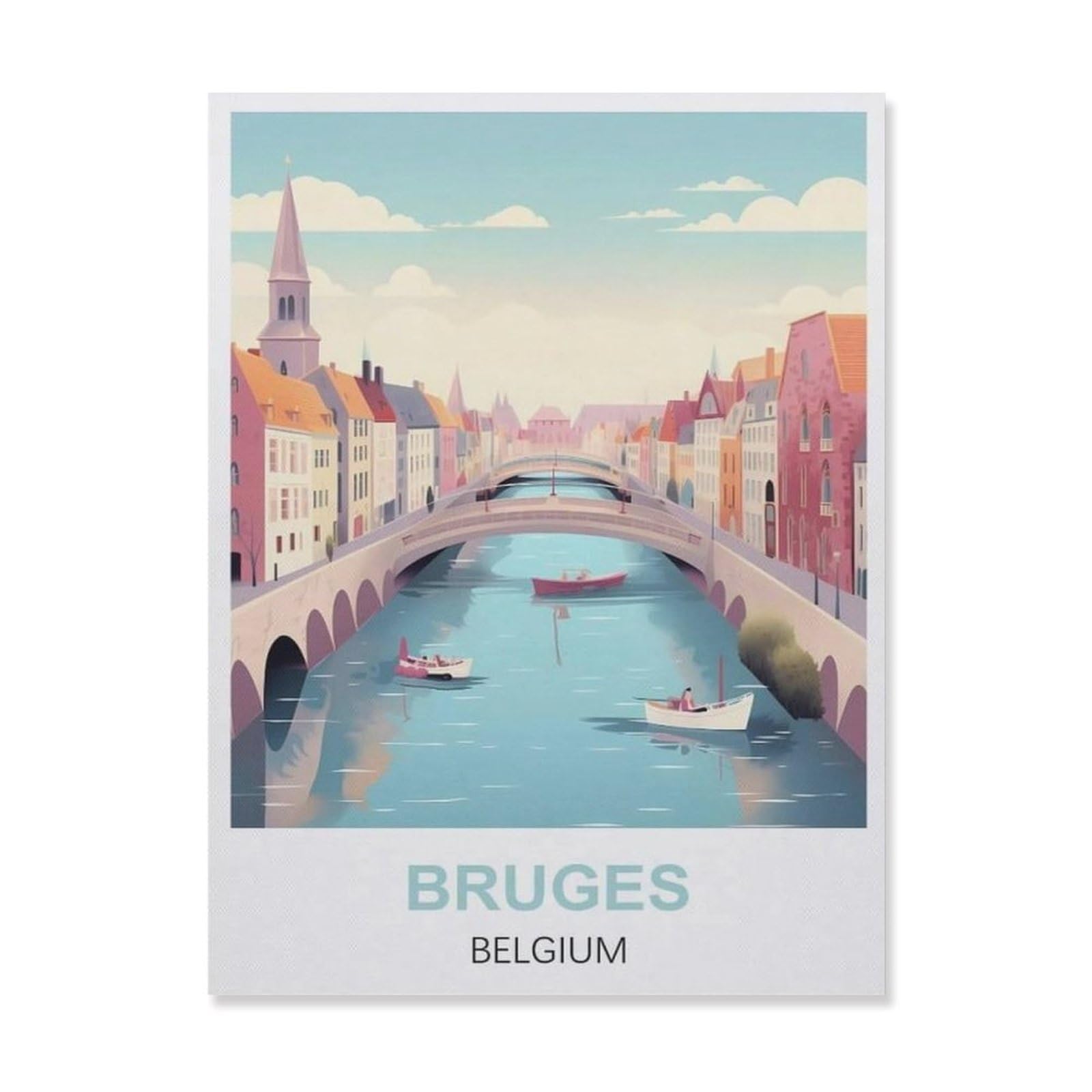 Vintage Metal Tin Sign，Bruges Belgium(15x30cm）