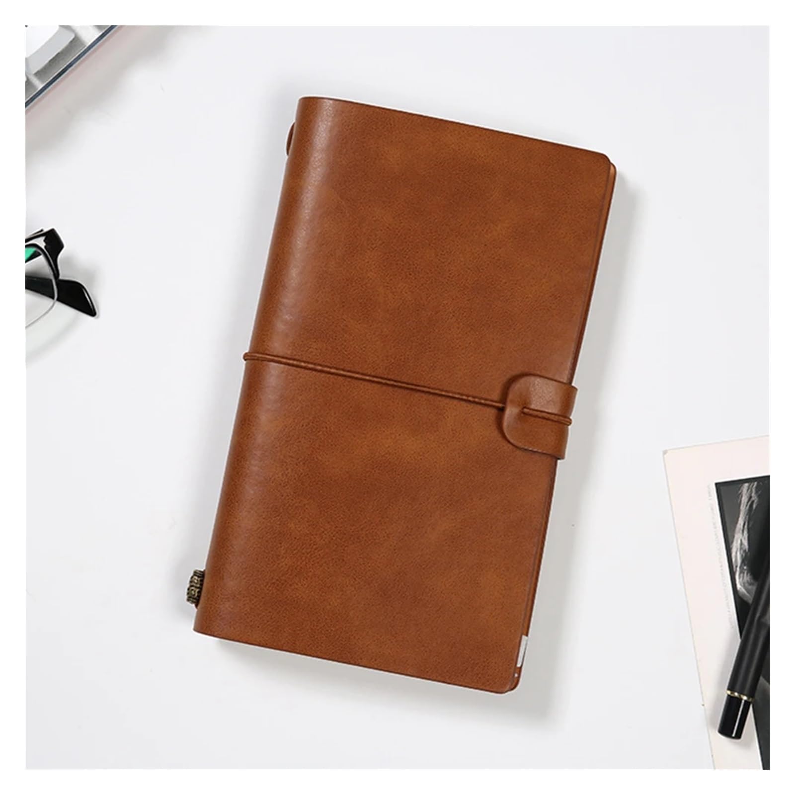 Inspirierendes Notizbuch 3 stücke PU Leder Lose Blatt Notebook Reisenden Journal Tagebuch Tragbare Reise Notizblock Tagebuch Notebook Stift Halter Rekord Buch Schreibwaren(Grey,M)