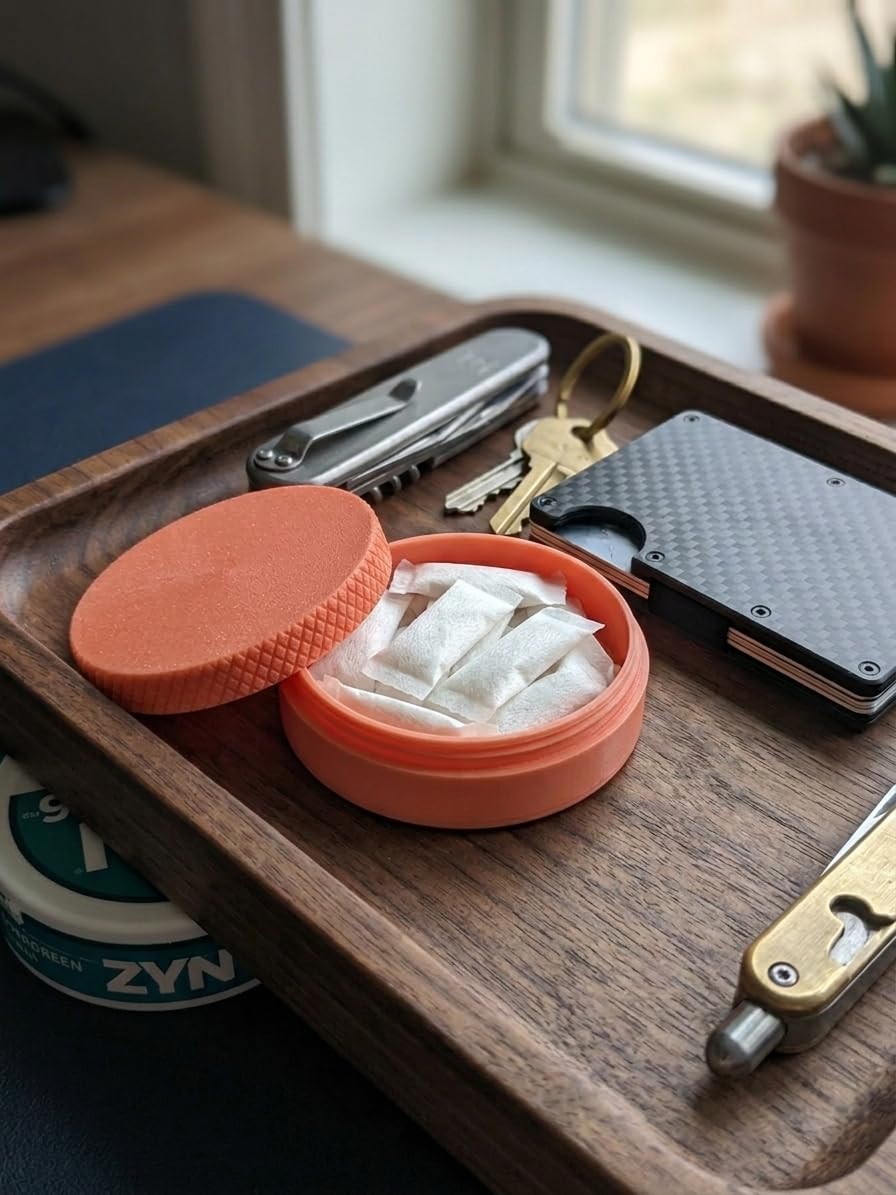 White - Premium EDC Storage Puck – Threaded Lid with Knurled Grip – Discreet Pocket Organizer for Zyn, Caffeine Pouches, Small Tools, and Everyday Essentials image 4
