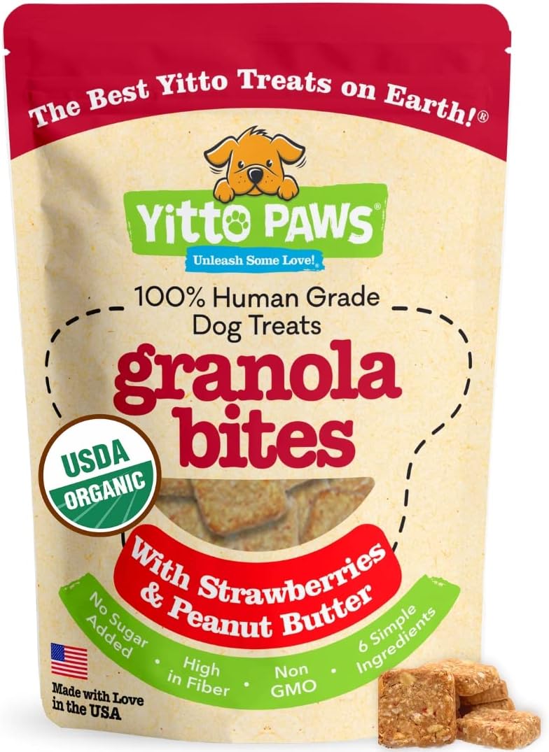 Yitto Paws Organic Dog Treats – Healthy All Natural Dog Biscuits for Large Medium Small Dogs Puppies & Training, Peanut Butter…