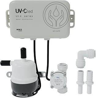 WM aquatec UV-8 act | Chemiefreie UV-C LED Wasserdesinfektion, mit Funktionsüberwachung, Meldeeinheit & Durchflusssensor | Ideal für Camping & Caravaning | für Camping & Caravaning